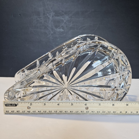 Wine Bottle Caddy/Centerpiece Lady Anne by Gorham Crystal 6 X 6 X 11" - Picture 3 of 12